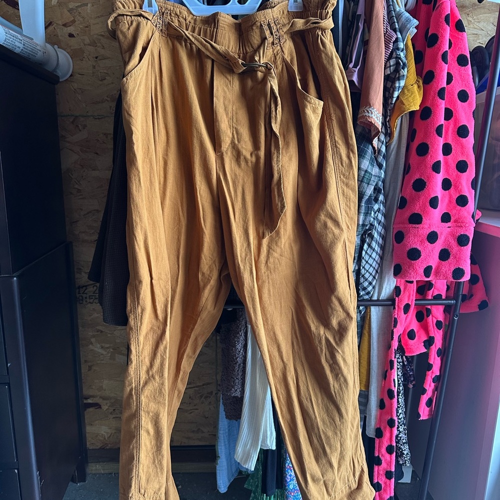 Anthropologie Goldenrod Paperbag Waist Pants